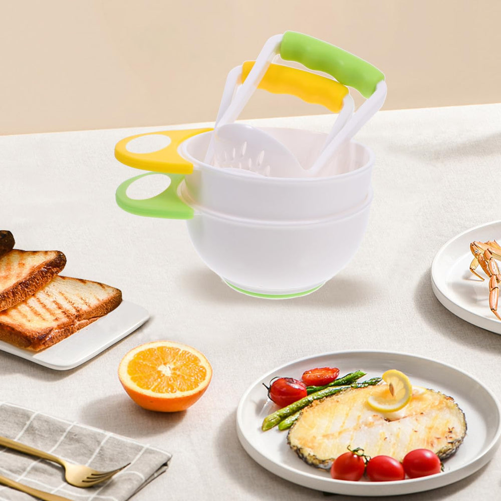 DOITOOL Mash and Serve Bowl puree-ready result from steamed fruits and vegetables.