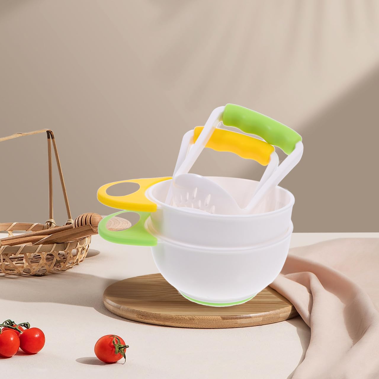 DOITOOL Mash and Serve Bowl portable set for meals on the go.