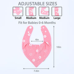 DOKMA bandana bib adjustable snaps demonstrate comfy fit for growing babies.