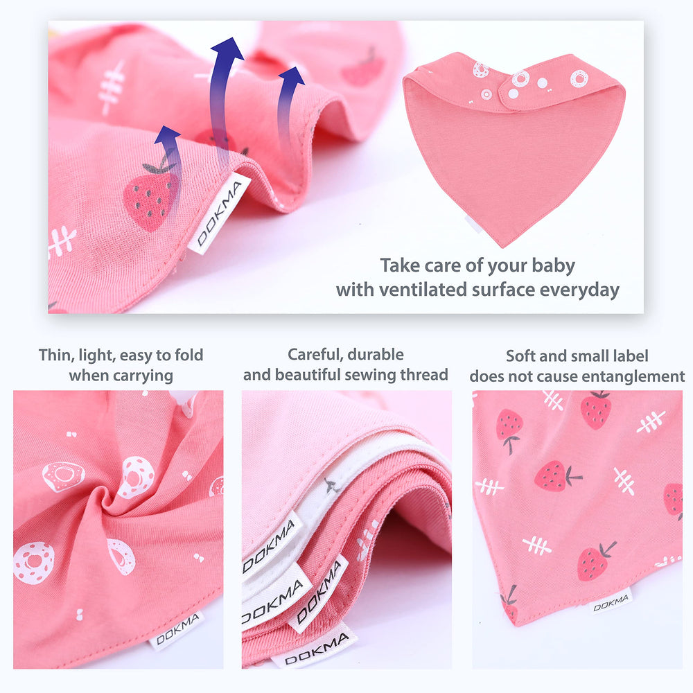 DOKMA bandana bib washable design emphasizes easy care for busy families.