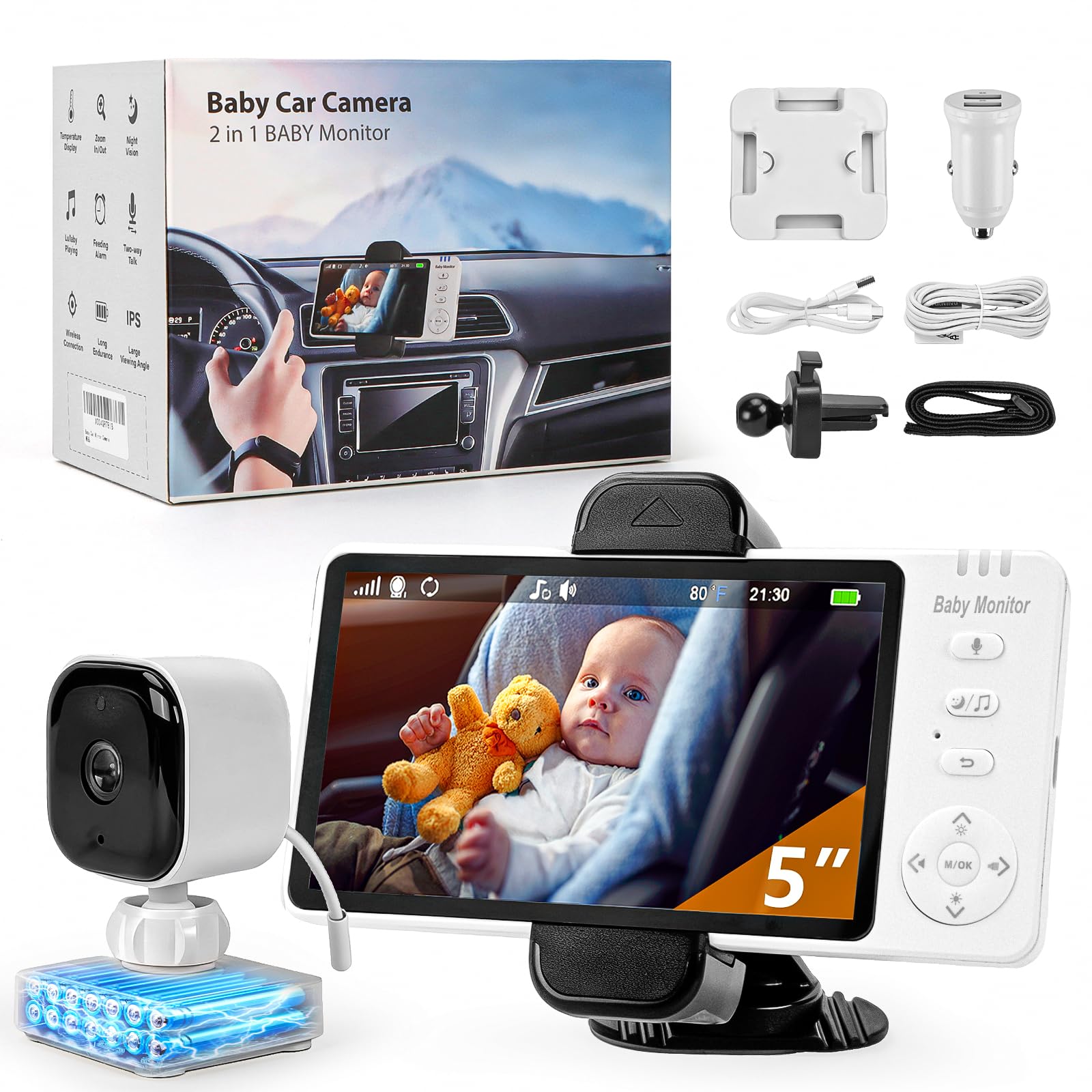 Doktorbaby car camera front view offers clear forward visibility for safer driving on busy roads