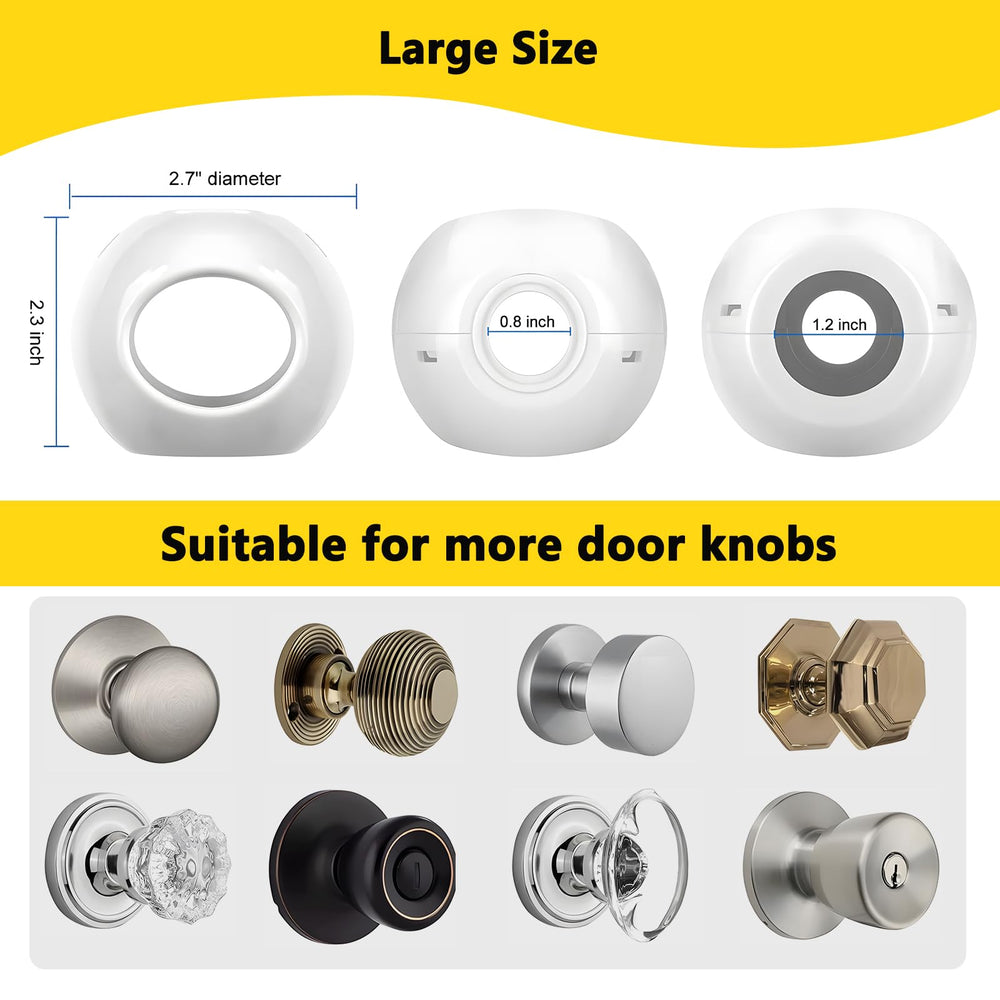 DoktorBaby door knob cover with easy-grip side hole assists one-handed door use.