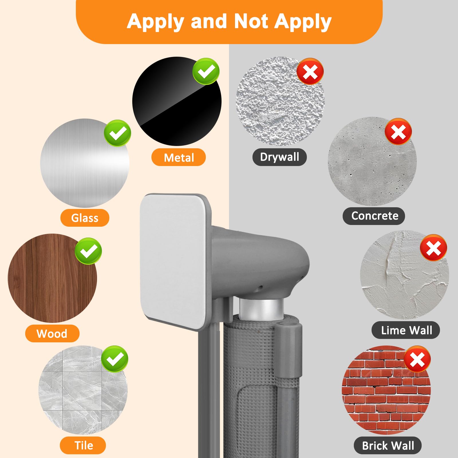Doktorbaby wide-gate fits metal, wood, tile surfaces for versatile mounting