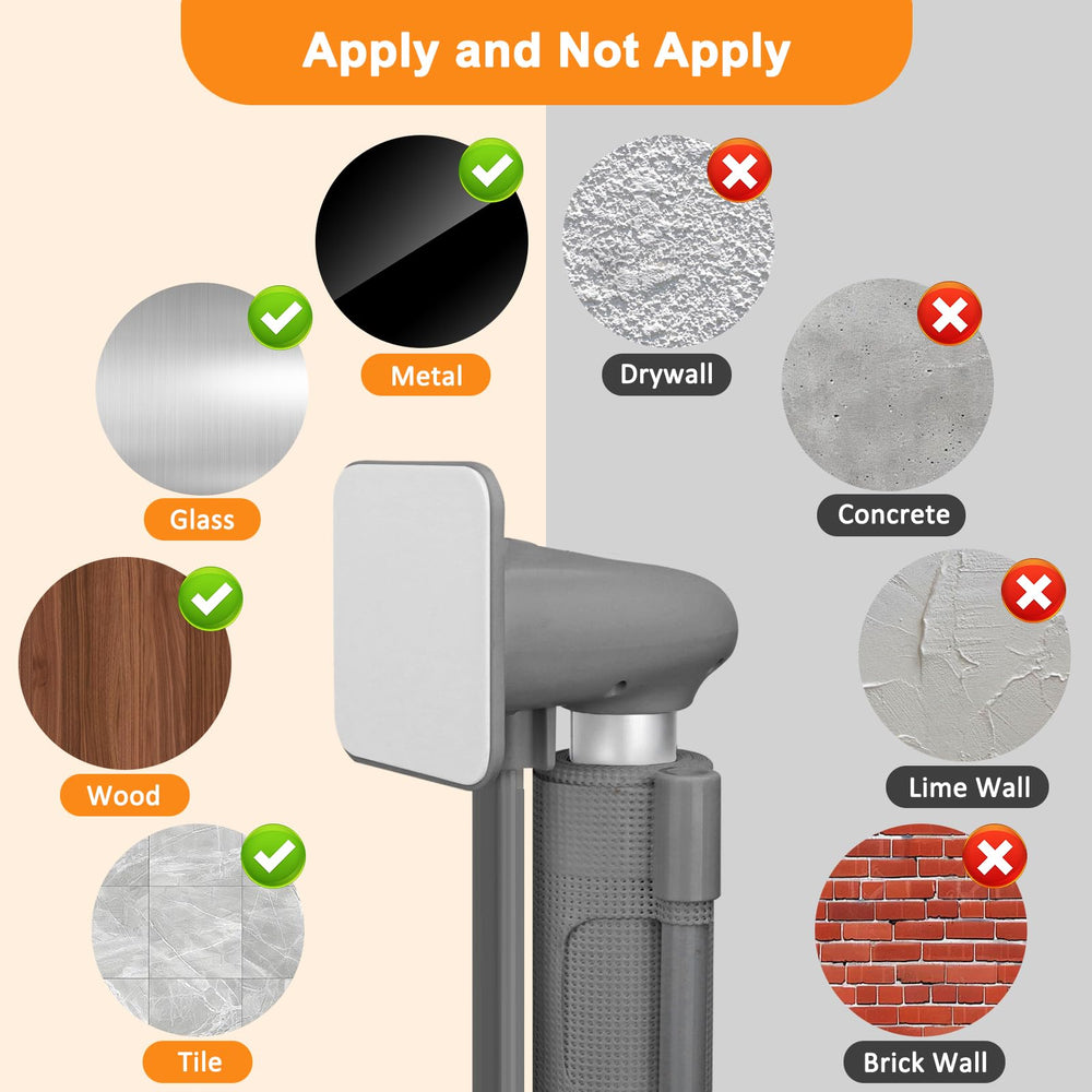 Doktorbaby wide-gate fits metal, wood, tile surfaces for versatile mounting