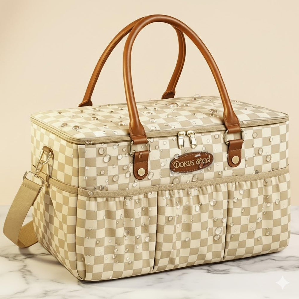DOKUS & CO Luxe Pet travel tote in car trunk scenario