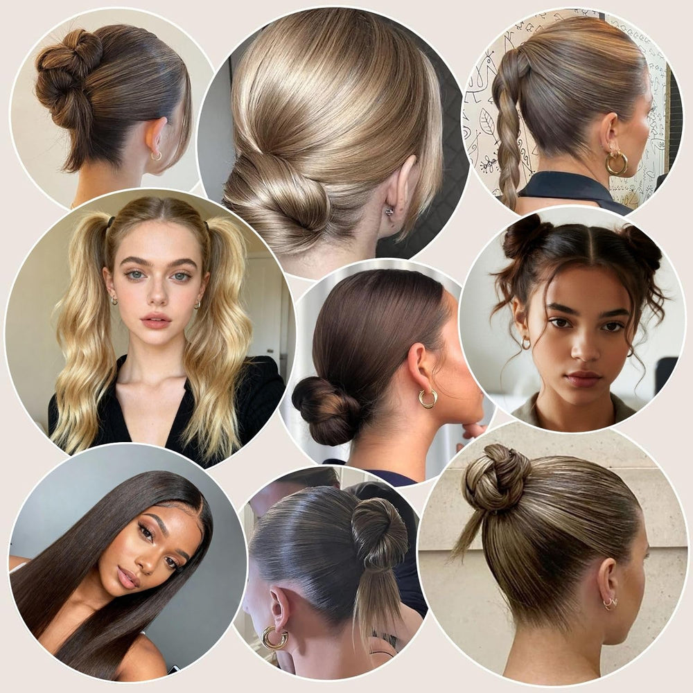 Dolahair slick back brush smoothing flyaways for a polished finish.