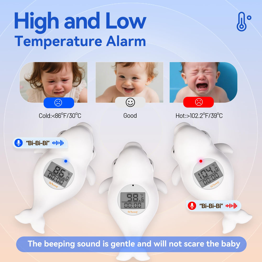 Doli Yearning thermometer highlights ideal temperature range for infant baths