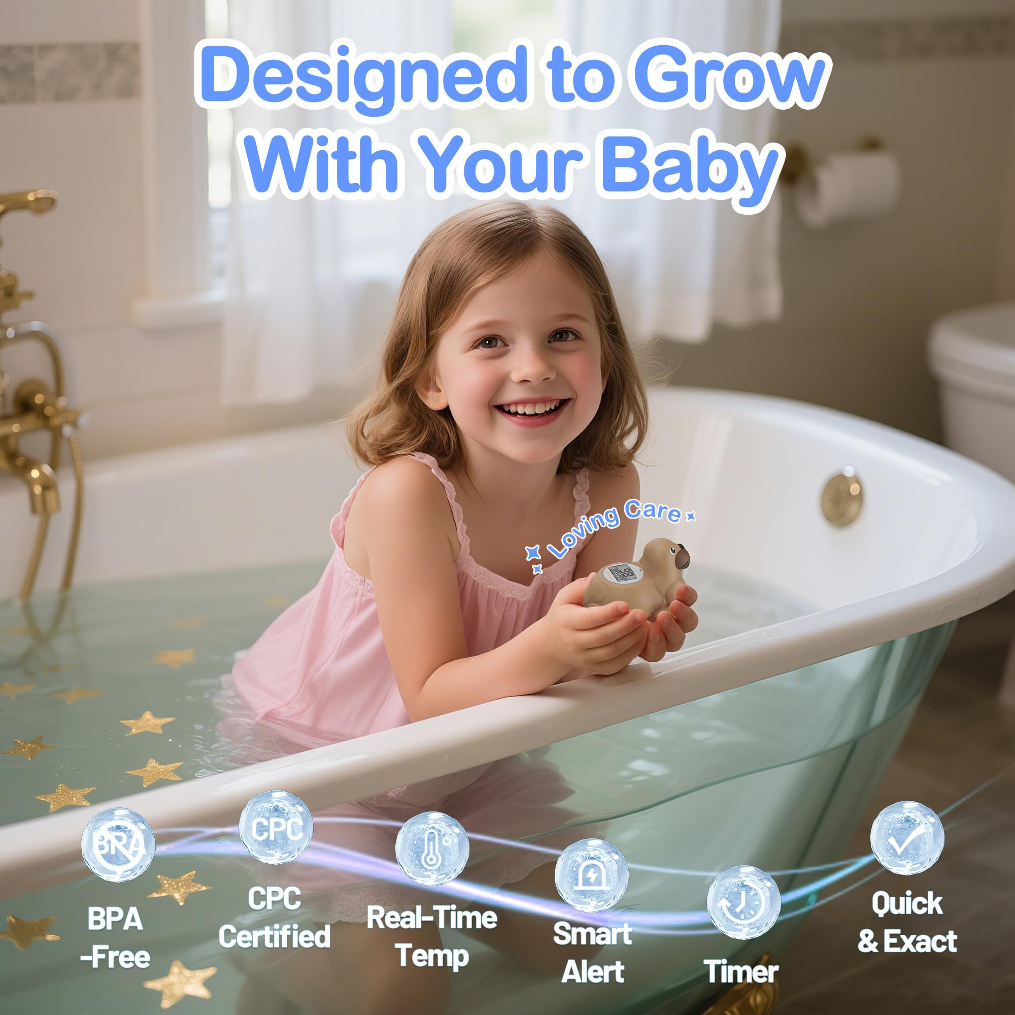 Doli Yearning floating bath toy thermometer adds bath-time fun while monitoring temp