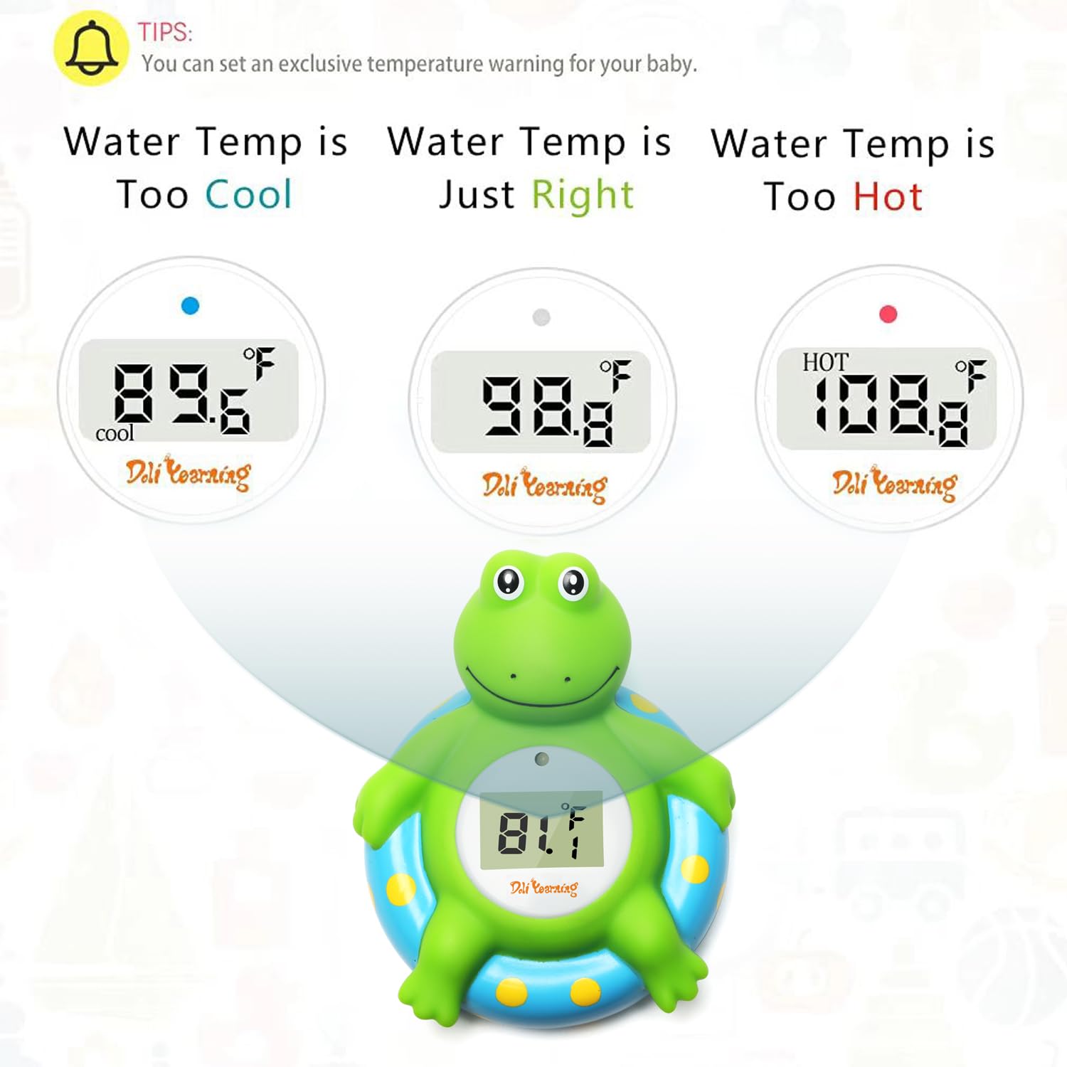 Doli Yearning water temp quick 1-second read on large LCD