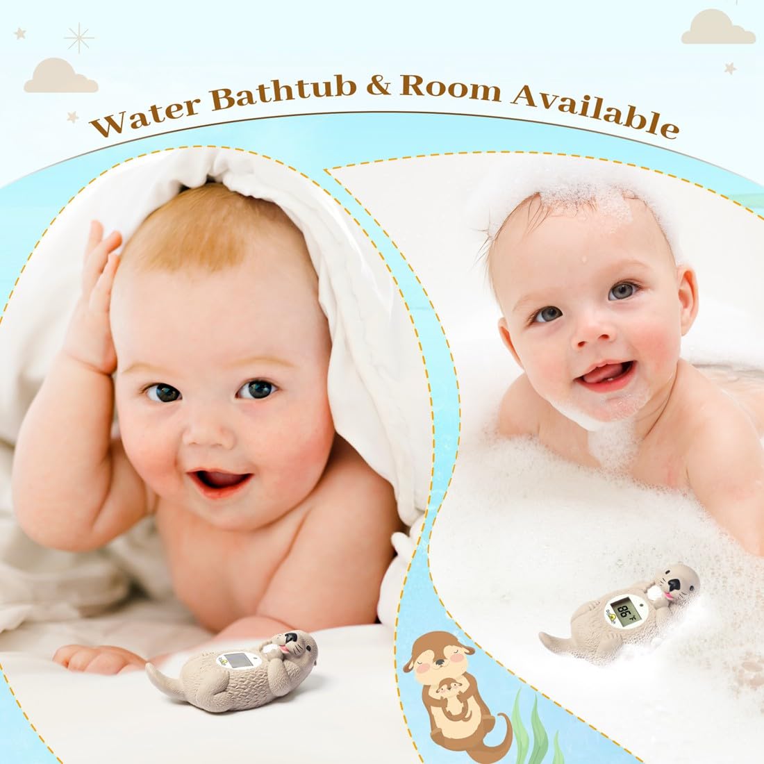 DoliWish quick-read display helps parents monitor bath temperature efficiently.