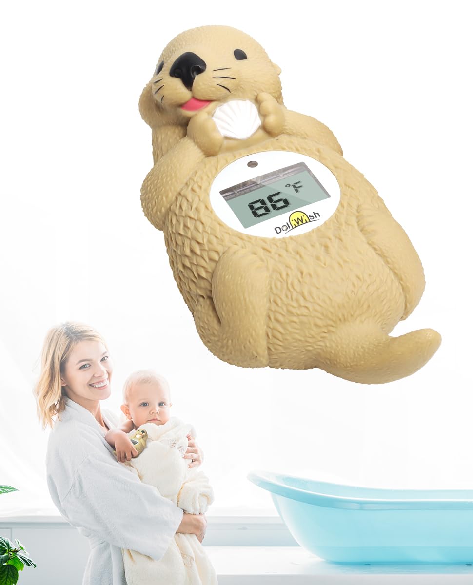 DoliWish digital baby bath thermometer with otter design for accurate bath temperature