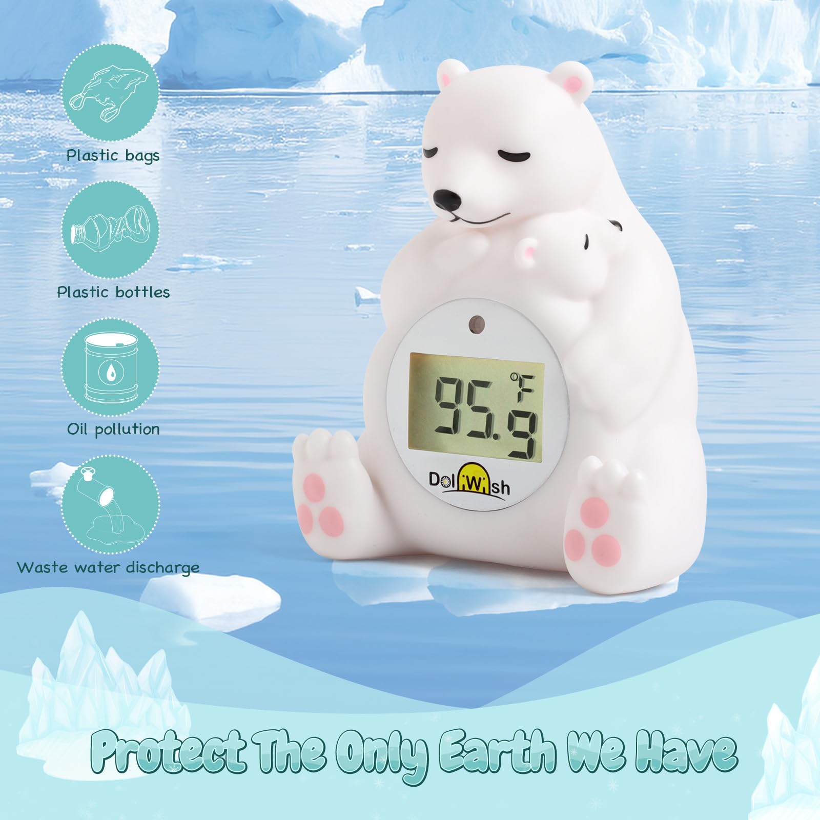 DoliWish bath thermometer doubles as a soothing, multifunction toy.