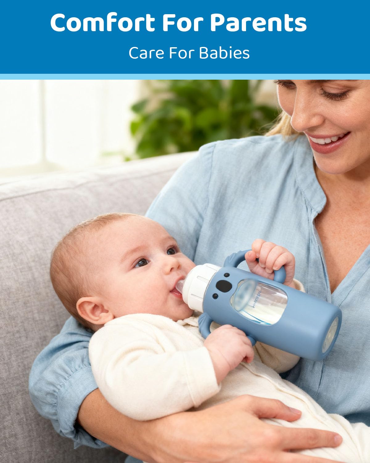 Dolreme sleeve fits Dr. Brown's 8 oz glass bottles securely.