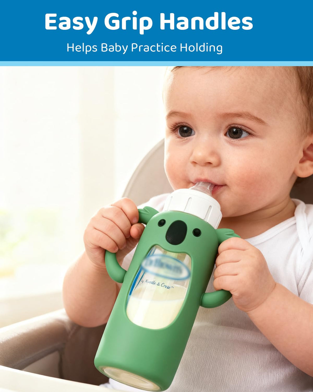 Dolreme sleeve dishwasher-safe for quick cleanup after feeding.