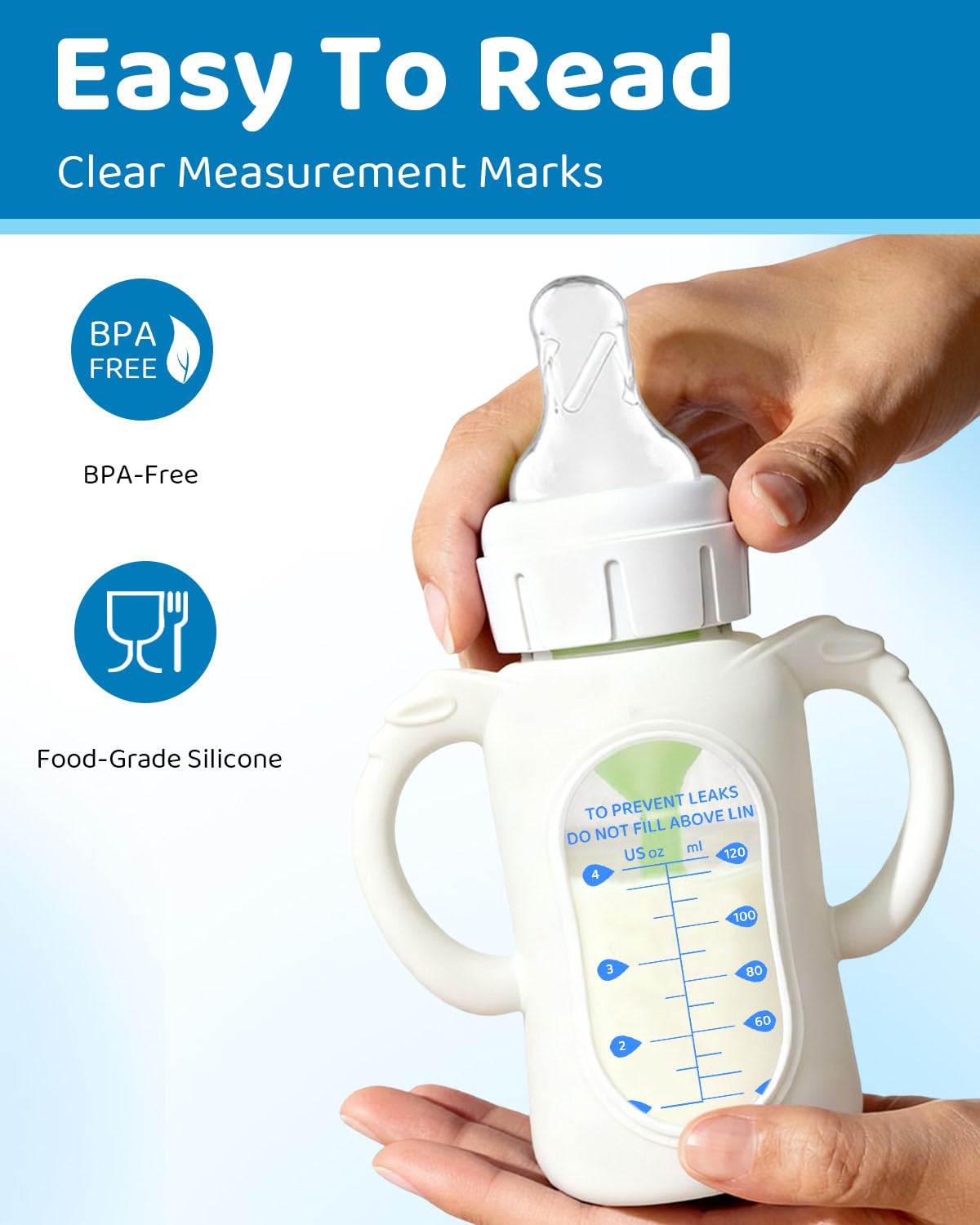 Dolreme sleeve for Dr. Brown's bottles is dishwasher-safe for quick cleanup