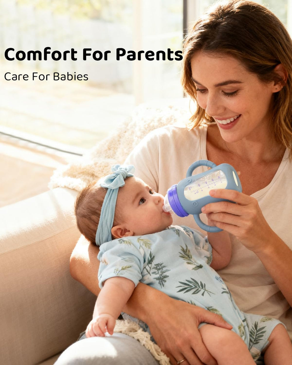 Dolreme Lansinoh-compatible sleeve offers secure fit on 5oz glass bottles