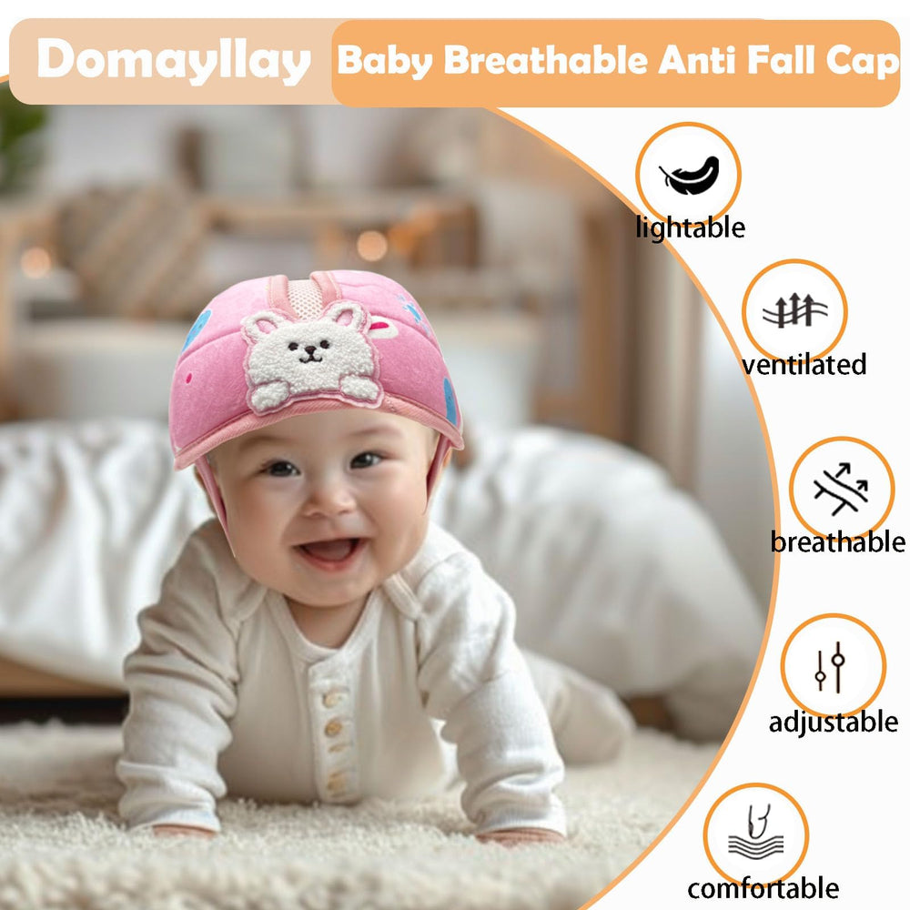 Domayllay Baby Helmet adjustable size back strap secures growth phases during exploration.