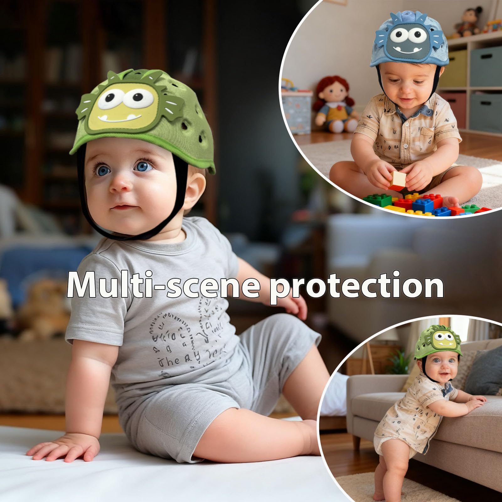 Domayllay Dino Light Blue vent design showcasing breathable comfort during play