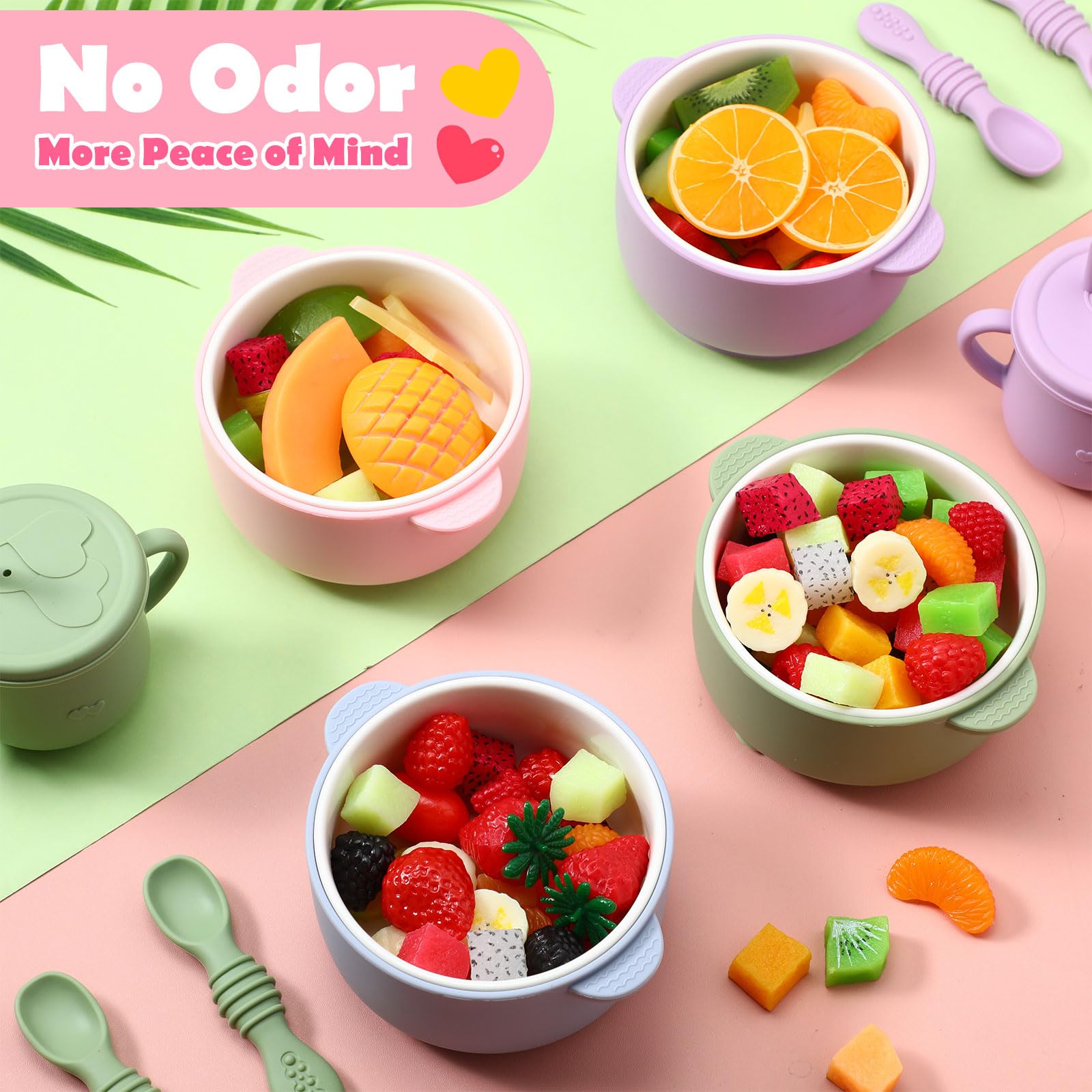 Domensi porcelain bowls are durable and odor-free for everyday use with children.