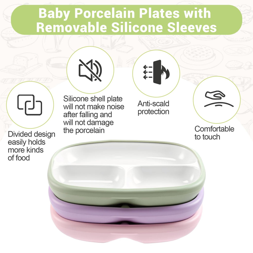 Domensi dishwasher-safe kids plates simplify busy family mealtimes.