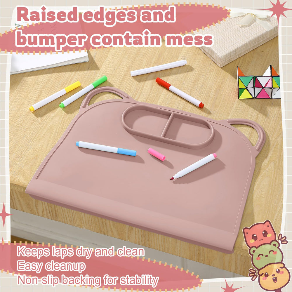 Domensi silicone placemat dishwasher-safe for quick cleanup after meals.
