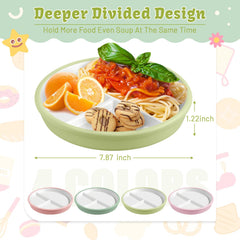 Domensi divided plate showcases eight-inch layout for balanced meals and portion control.