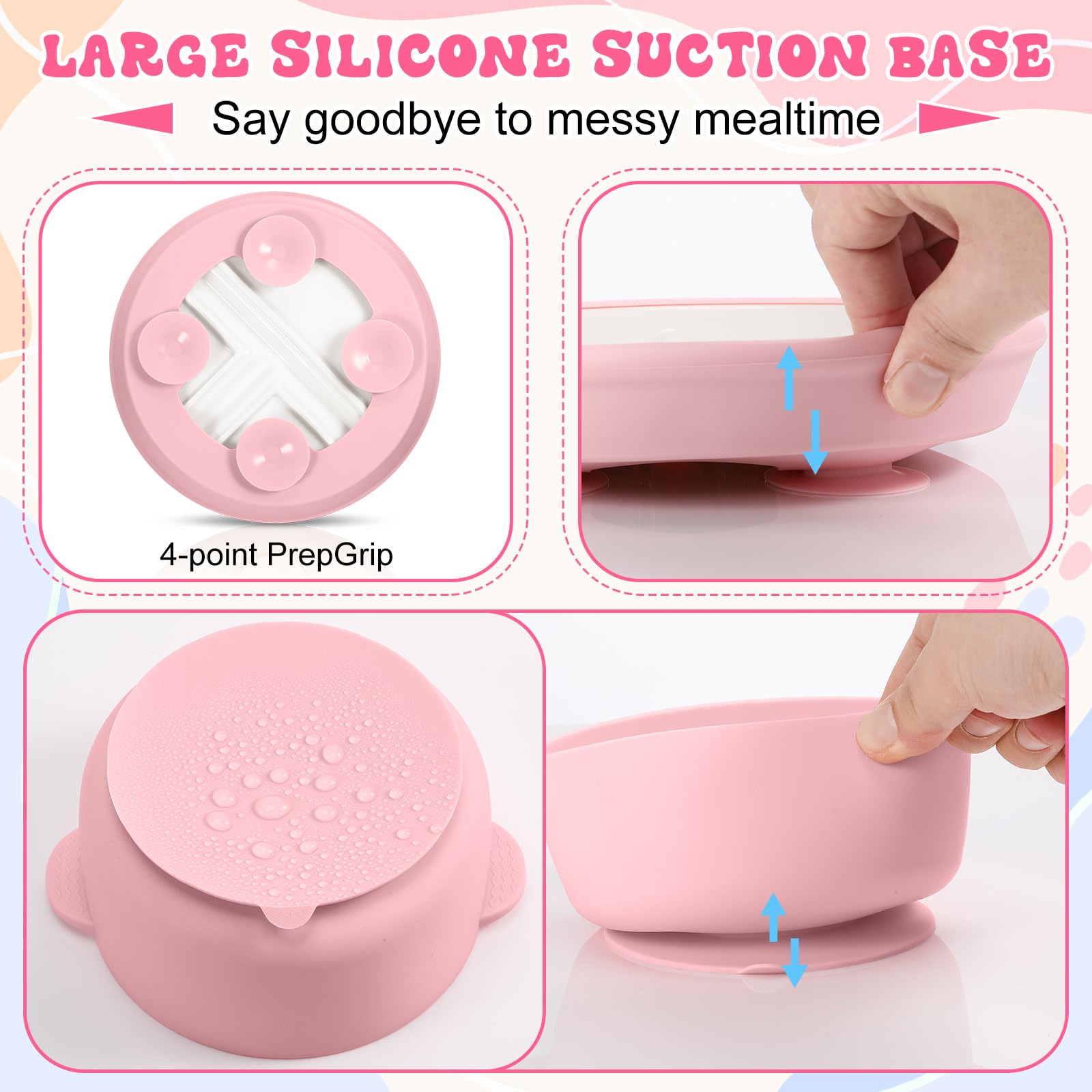 Domensi divided plate bottom view shows secure suction and easy gripping