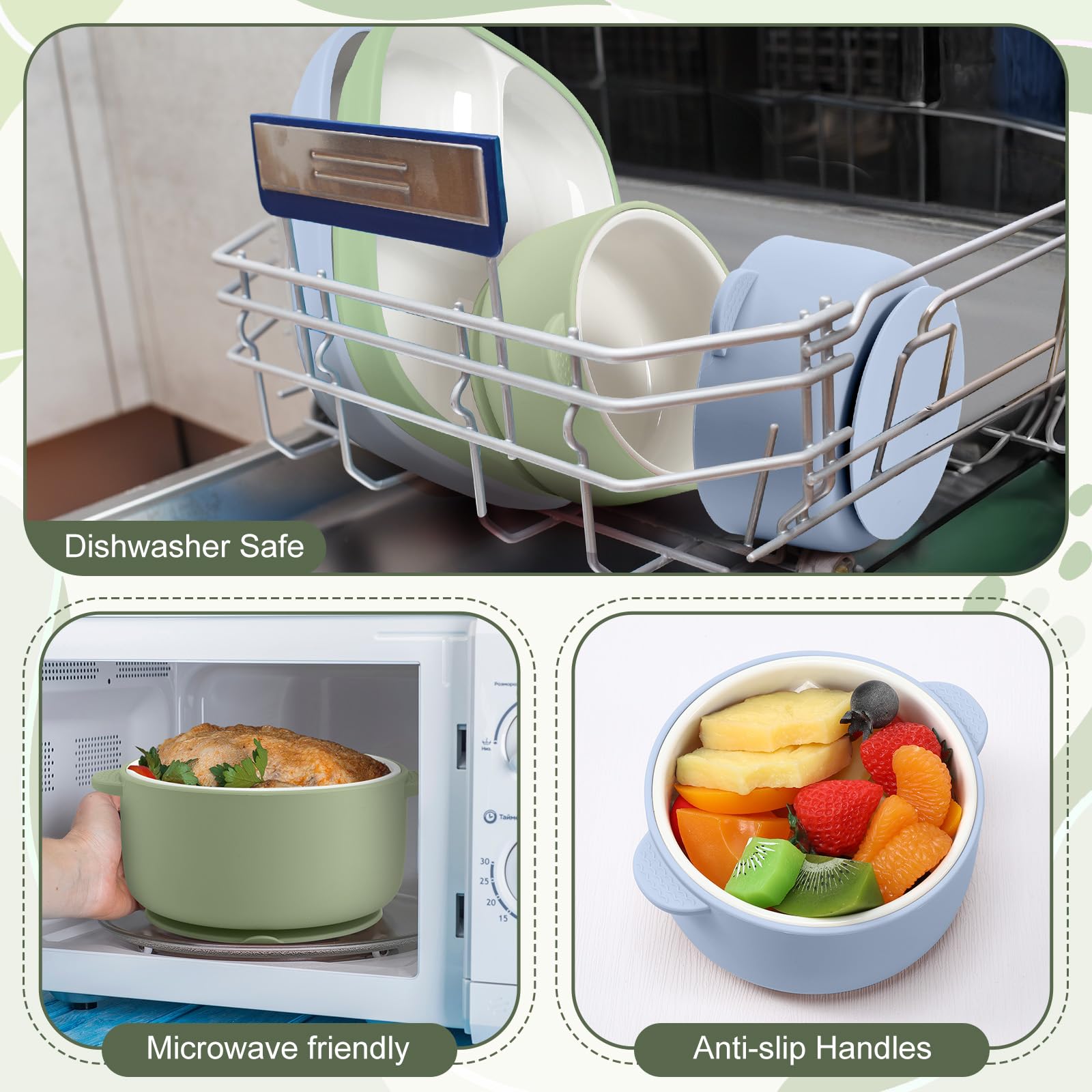 Domensi divided plate design supports separate compartments for balanced toddler meals.