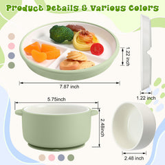 Domensi divided plate two-pack helps separate foods for toddlers.