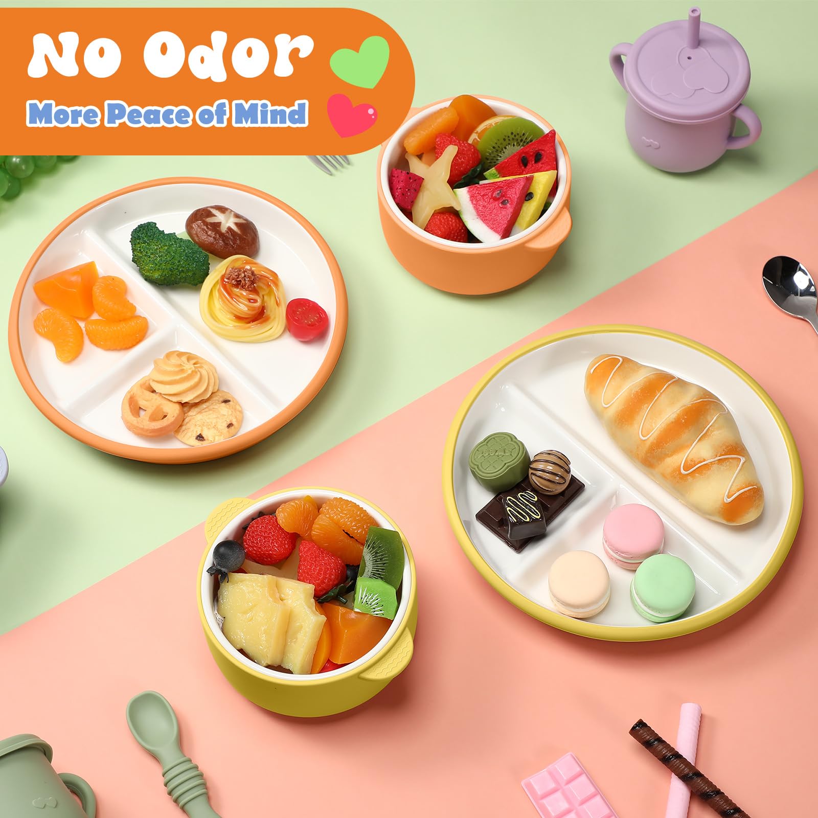 Domensi easy clean mealtime design reduces mess after feeding