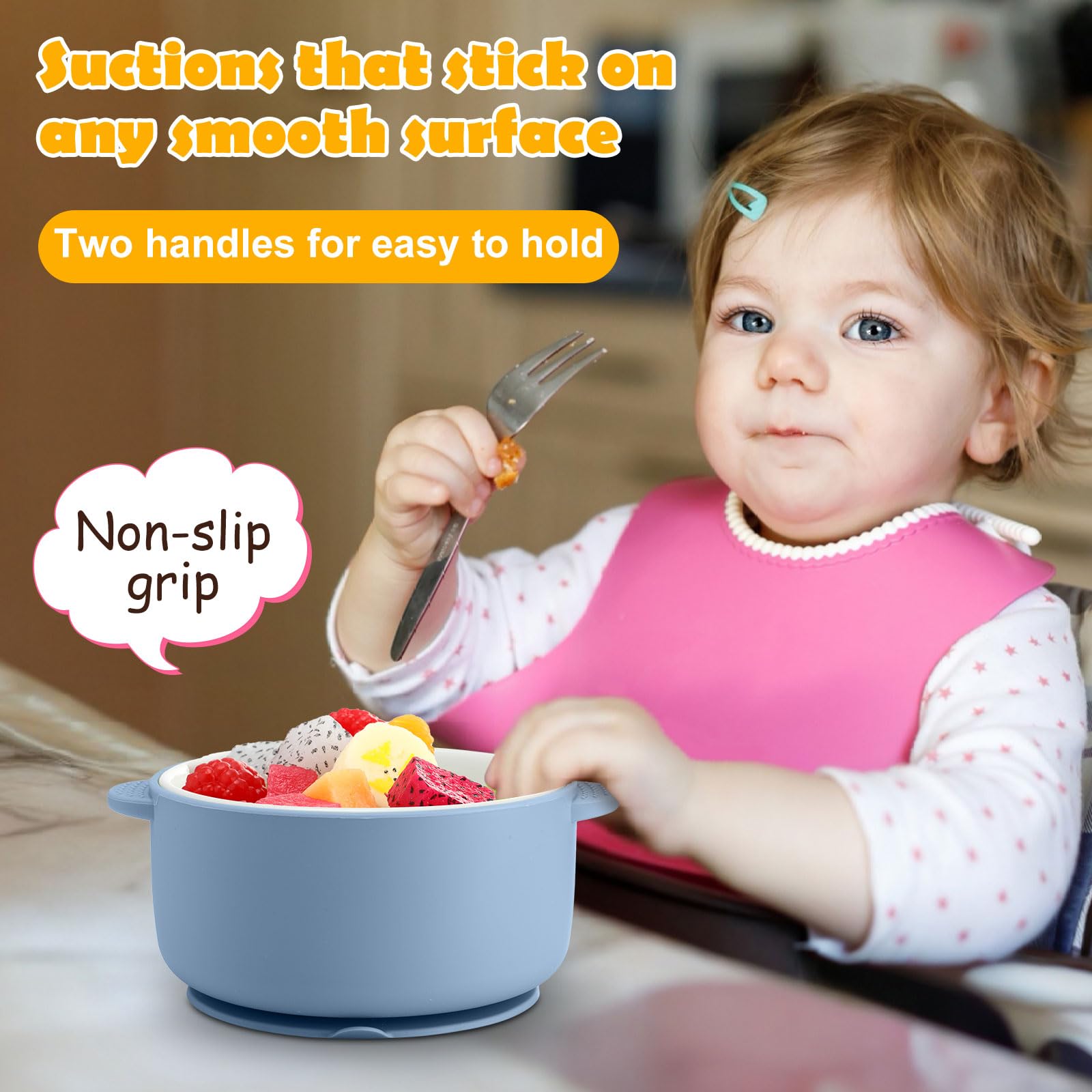 Domensi gift-ready suction bowls in four colors for newborn or birthday gifts.