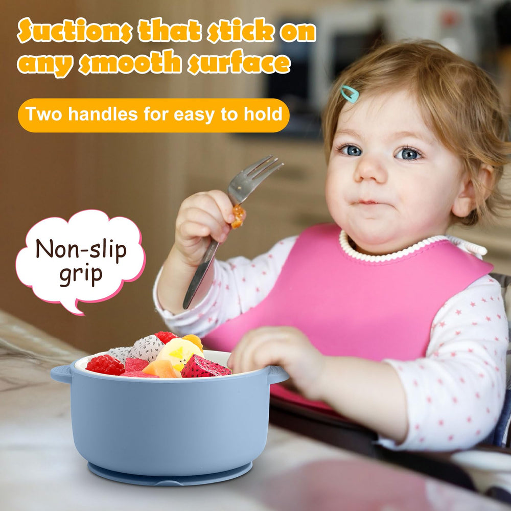 Domensi gift-ready suction bowls in four colors for newborn or birthday gifts.