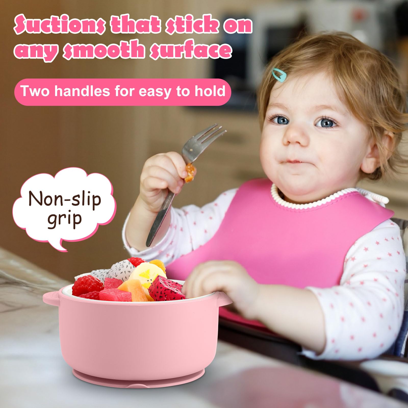 Domensi gift-ready toddler bowl set in vibrant macaron colors for new parents.