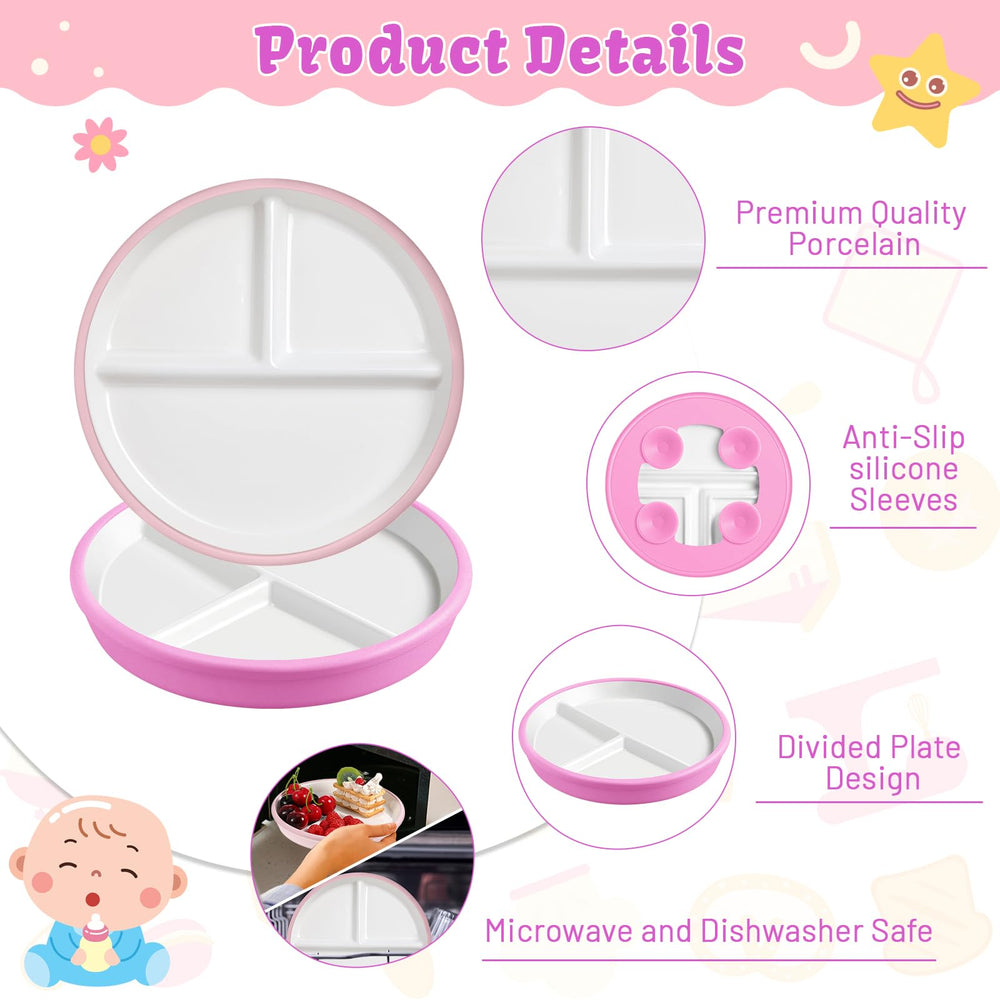 Domensi suction base keeps the plate from sliding during feeding