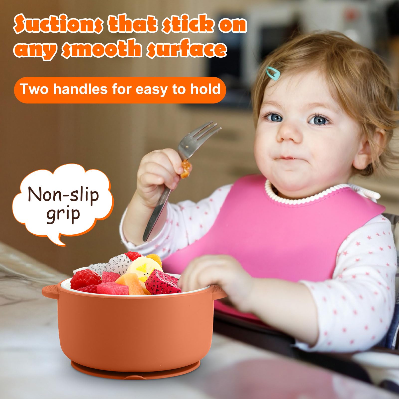 Domensi anti-slip handles keep bowls steady during meals
