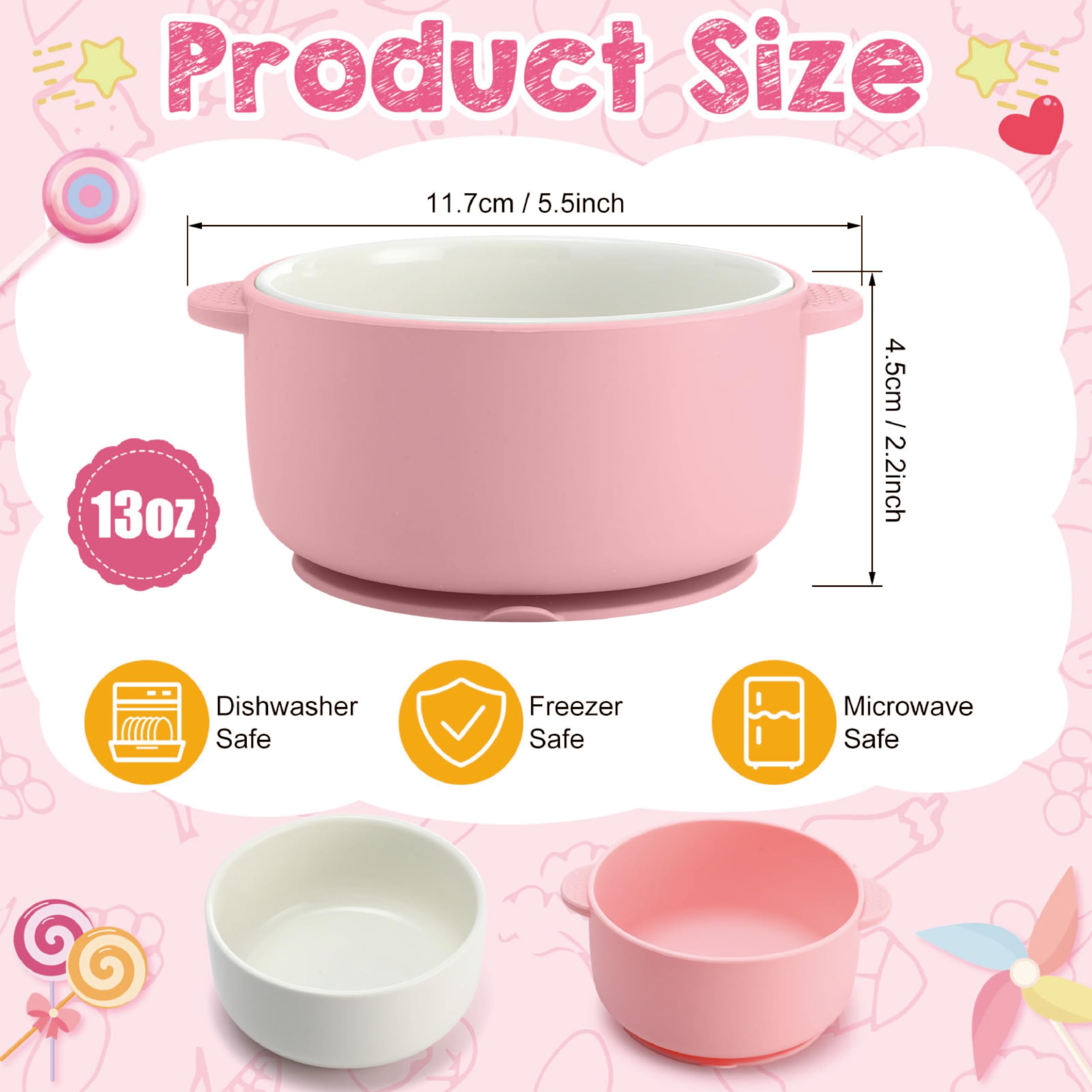 Domensi kids porcelain bowls are dishwasher-safe for easy cleanup after meals.