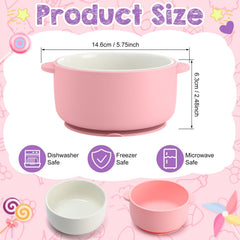 Domensi bowls with silicone sleeve and suction base help prevent slips during meals.