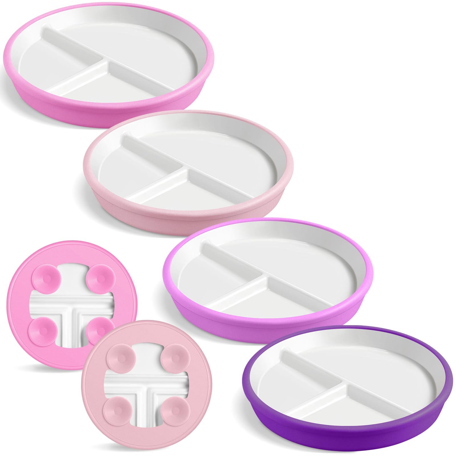 Domensi kids porcelain plate with silicone sleeve suction keeps meals in place, reducing spills.