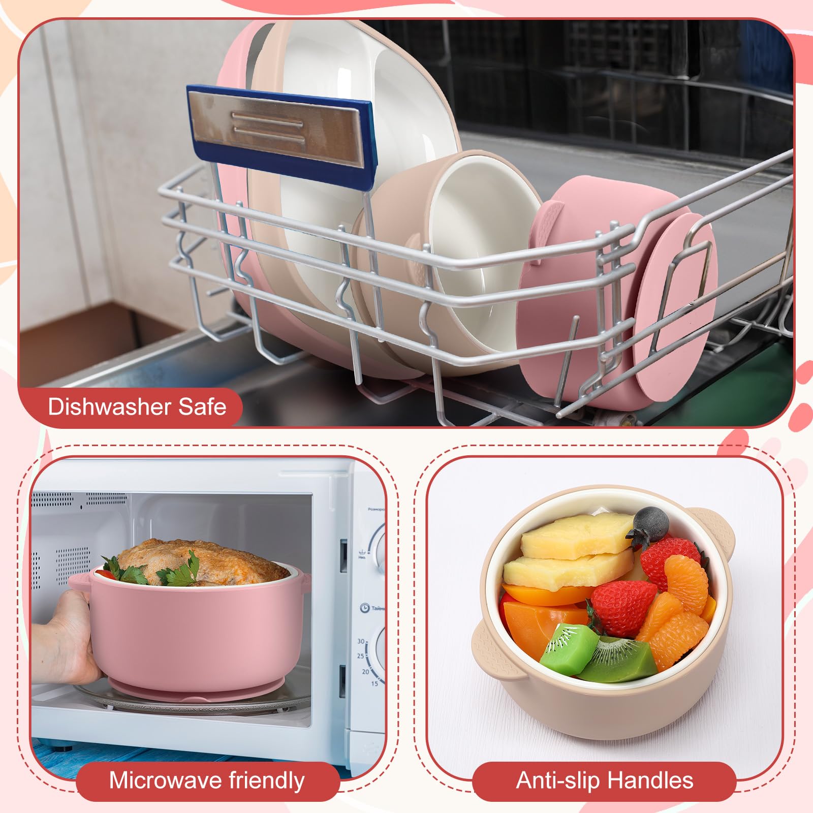 Domensi porcelain set is microwave and dishwasher safe for easy cleanup