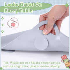 Domensi non-slip suction cups keep the mat steady during meals.