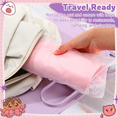 Domensi placemat teething edge provides a gentle bumper for teething-friendly meals.