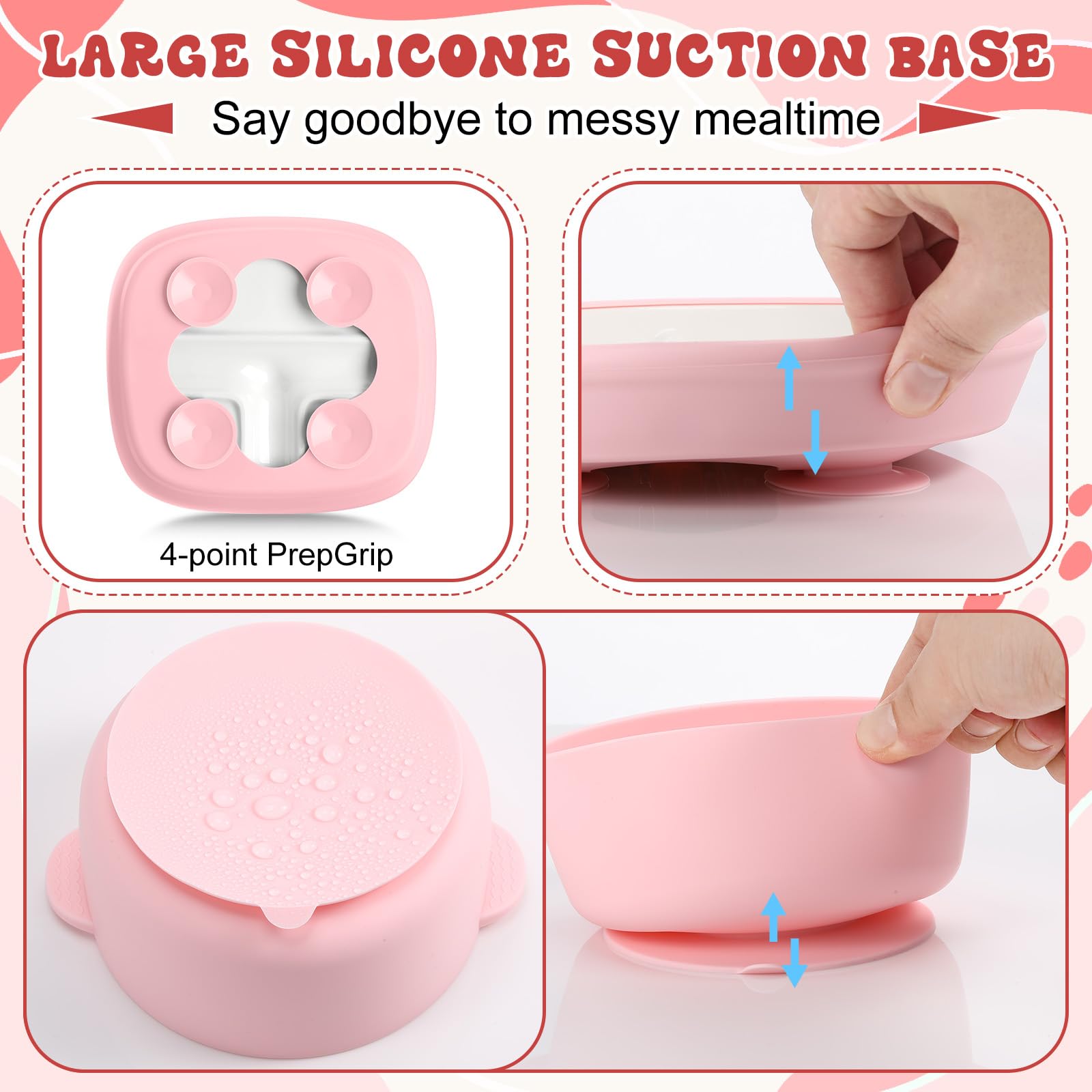 Domensi silicone sleeve bowl with anti-slip design for stability