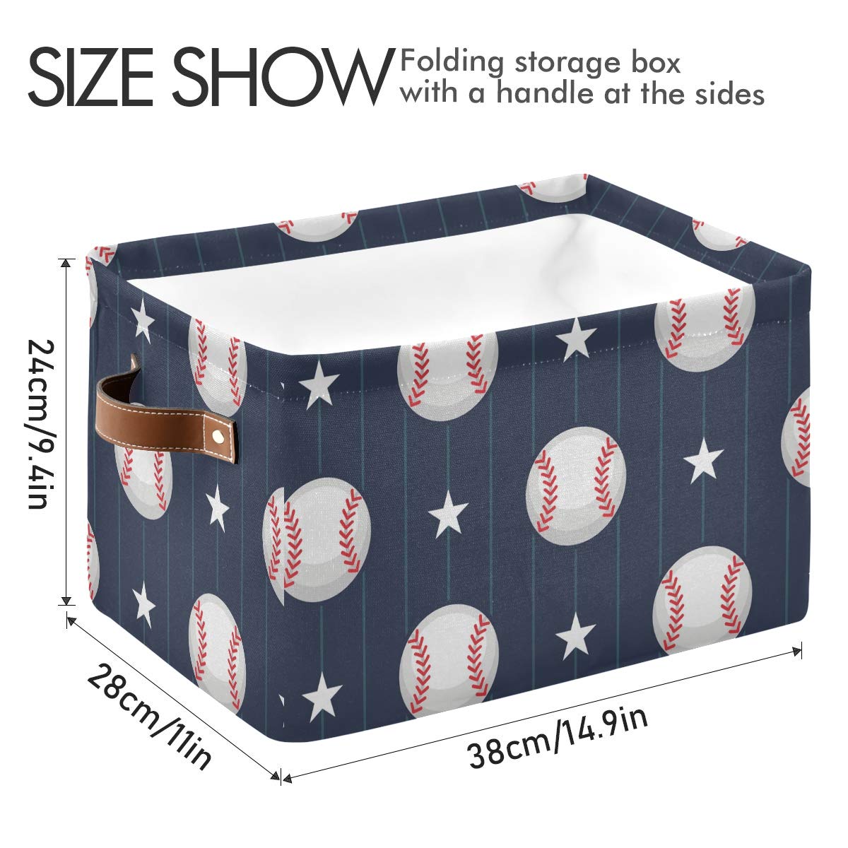 DOMIKING rectangular storage bin showing sturdy handles for easy lifting and moving.