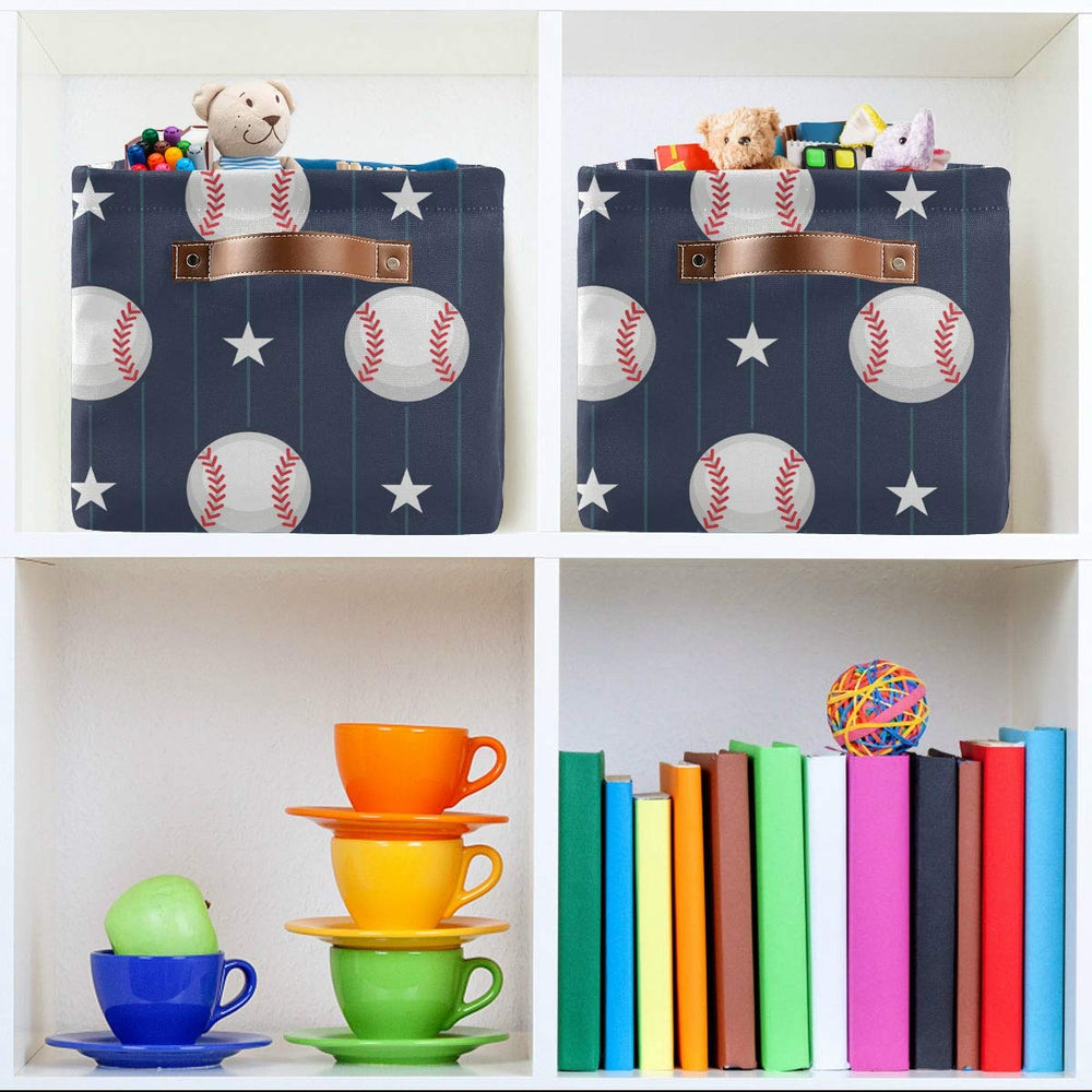 DOMIKING storage bin placed in a kid's room complements decor while organizing toys and outfits.