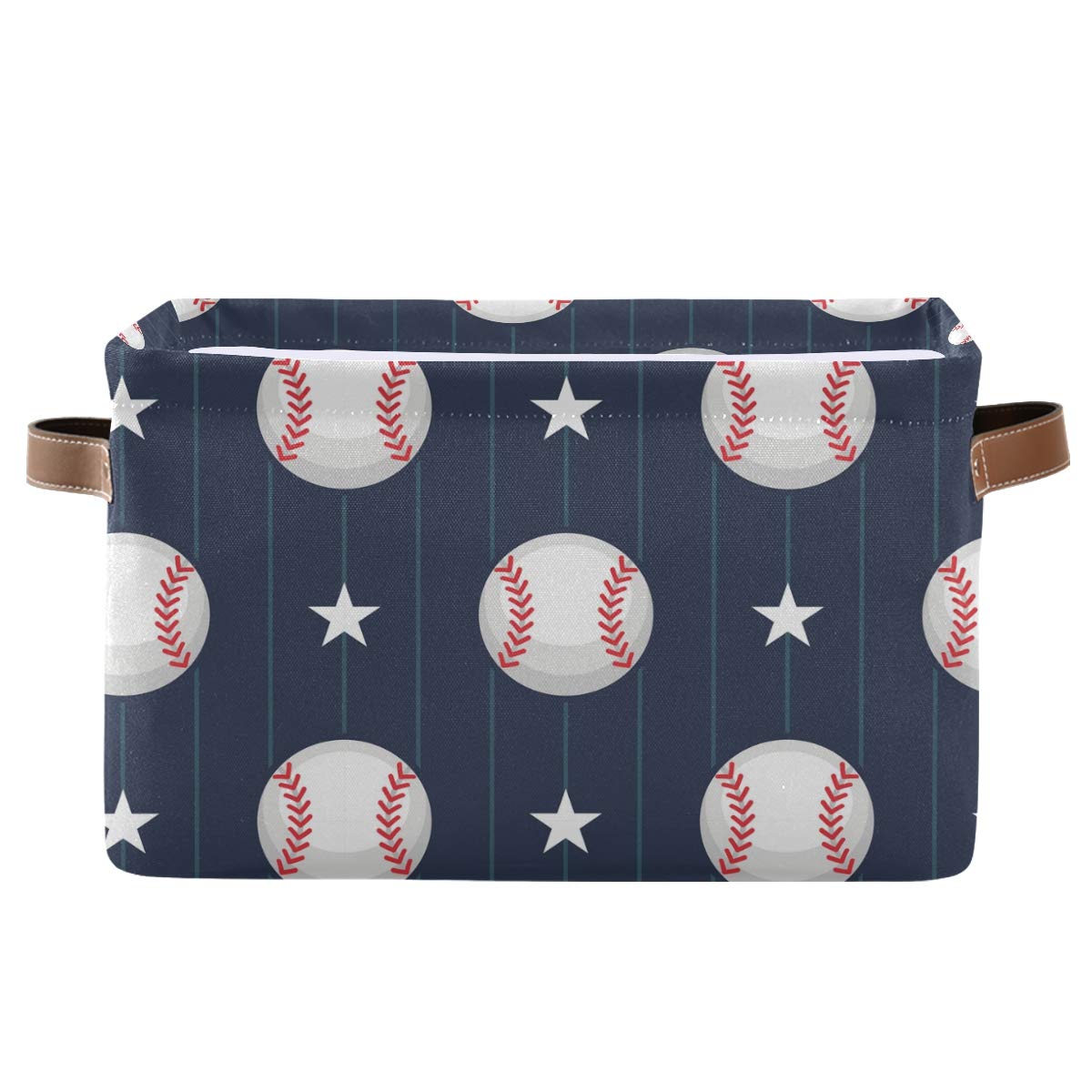 DOMIKING rectangular storage bin with cute kid-friendly pattern for organized play areas.