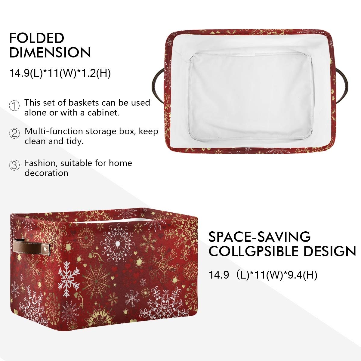 DOMIKING storage bin handles show PU leather for comfortable carrying