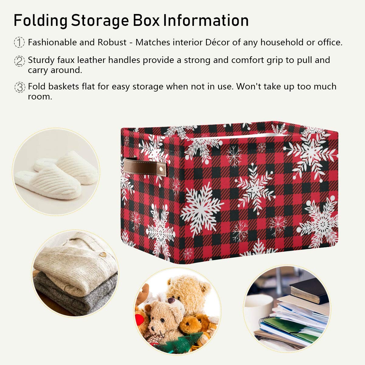 DOMIKING 15x11x9.5 inch size fits clothes or books for home and nursery.