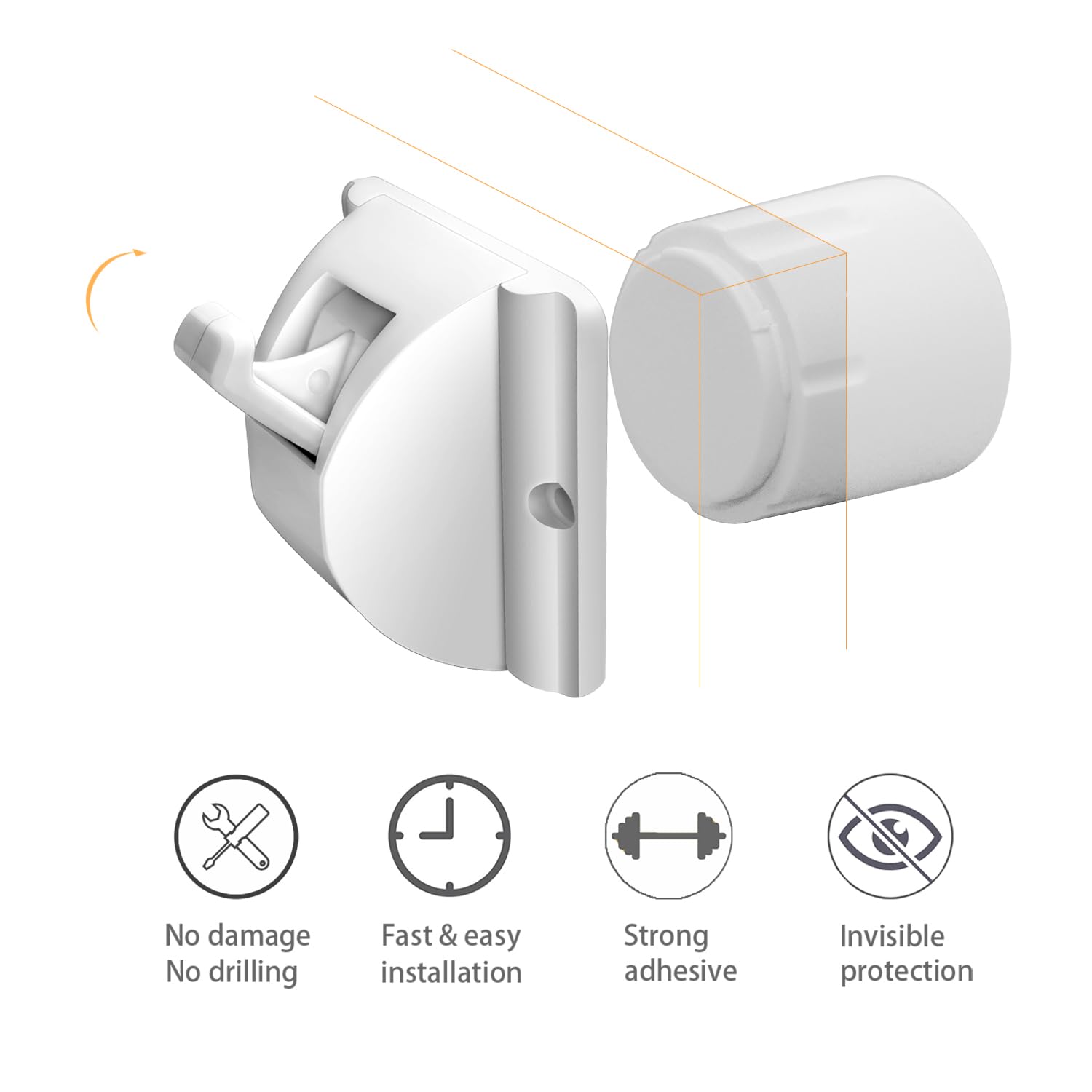 DOMILE adhesive installation tool shows easy no drill setup