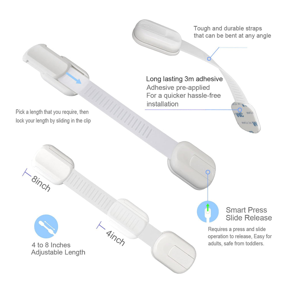 DOMILE adjustable straps extend for thick drawers and cabinet doors