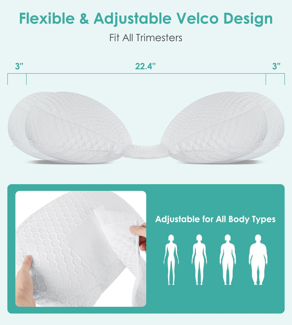 DONAMA pregnancy pillow 30-degree slope supports growing bump for side sleeping